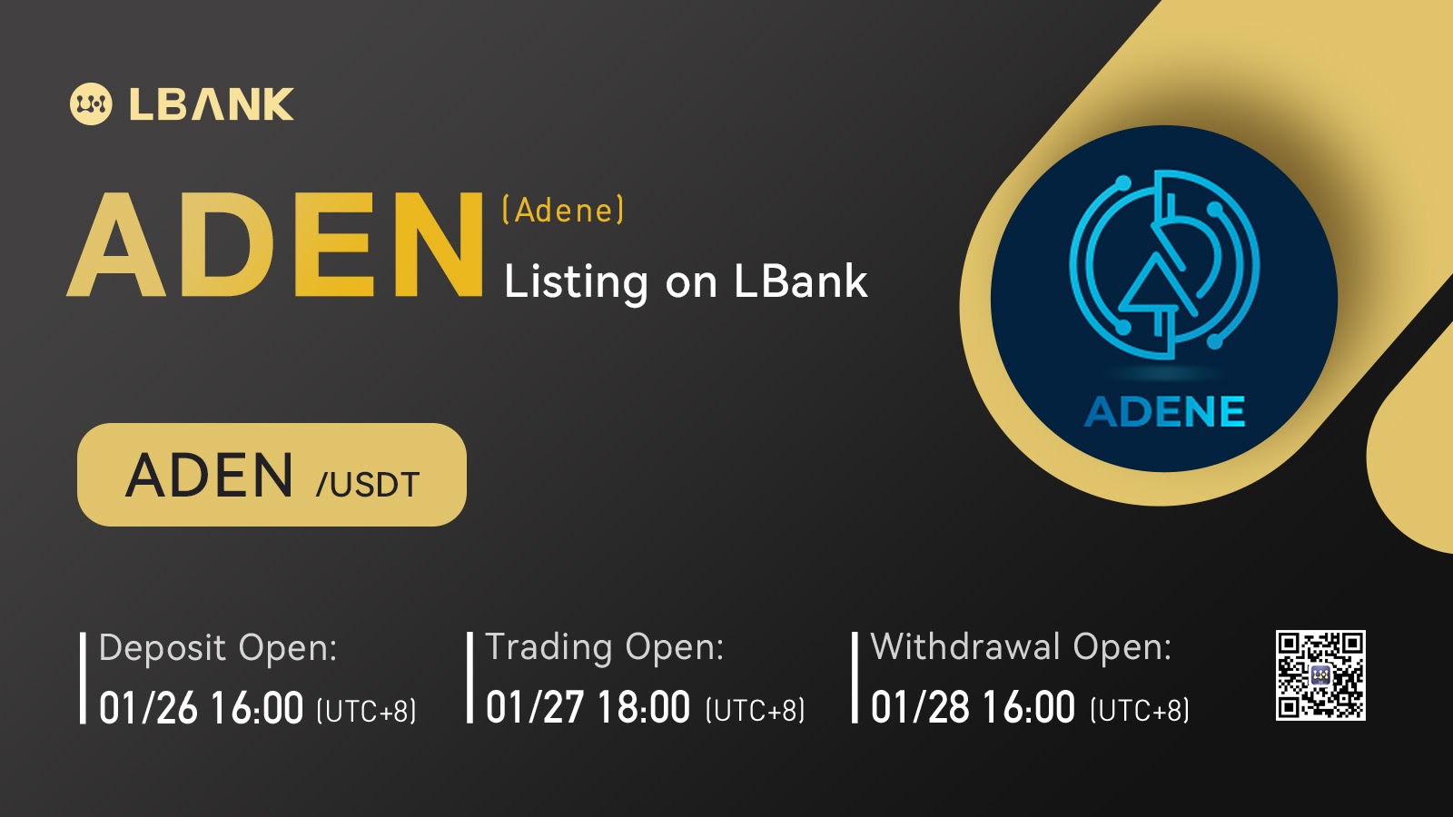 LBank Exchange Will List ADENE (ADEN) on January 27, 2022 – Press release Bitcoin News