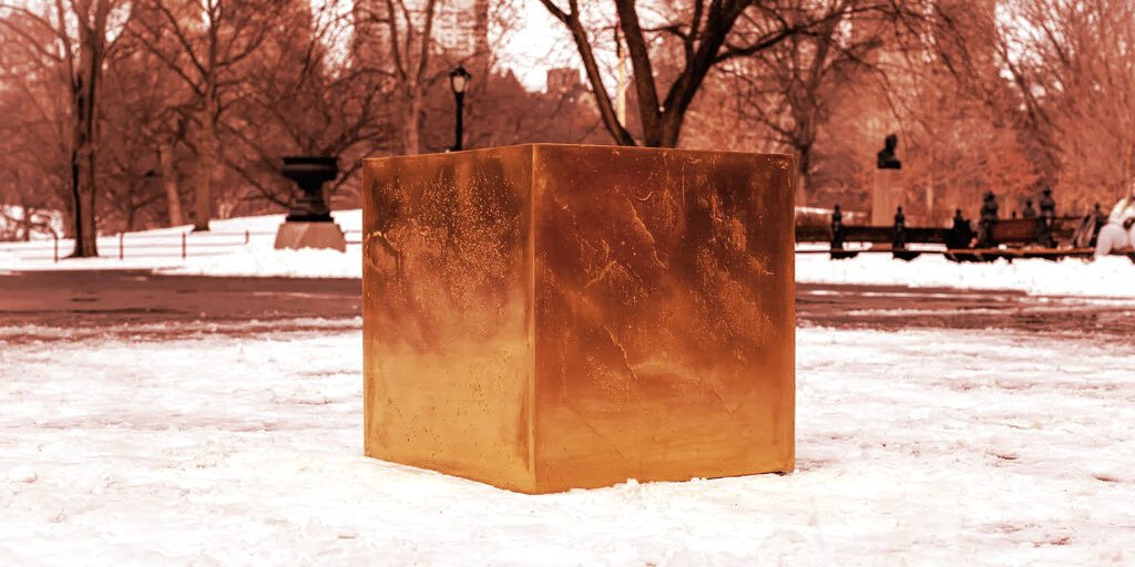 Why Was a Gold Cube Worth $11.7 Million Guarded in Central Park? Crypto, Of Course