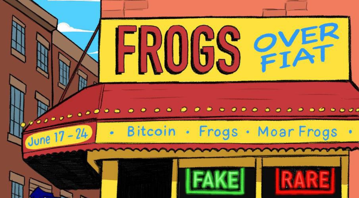 Frogs Over Fiat Bitcoin NFT Art Gallery In New York