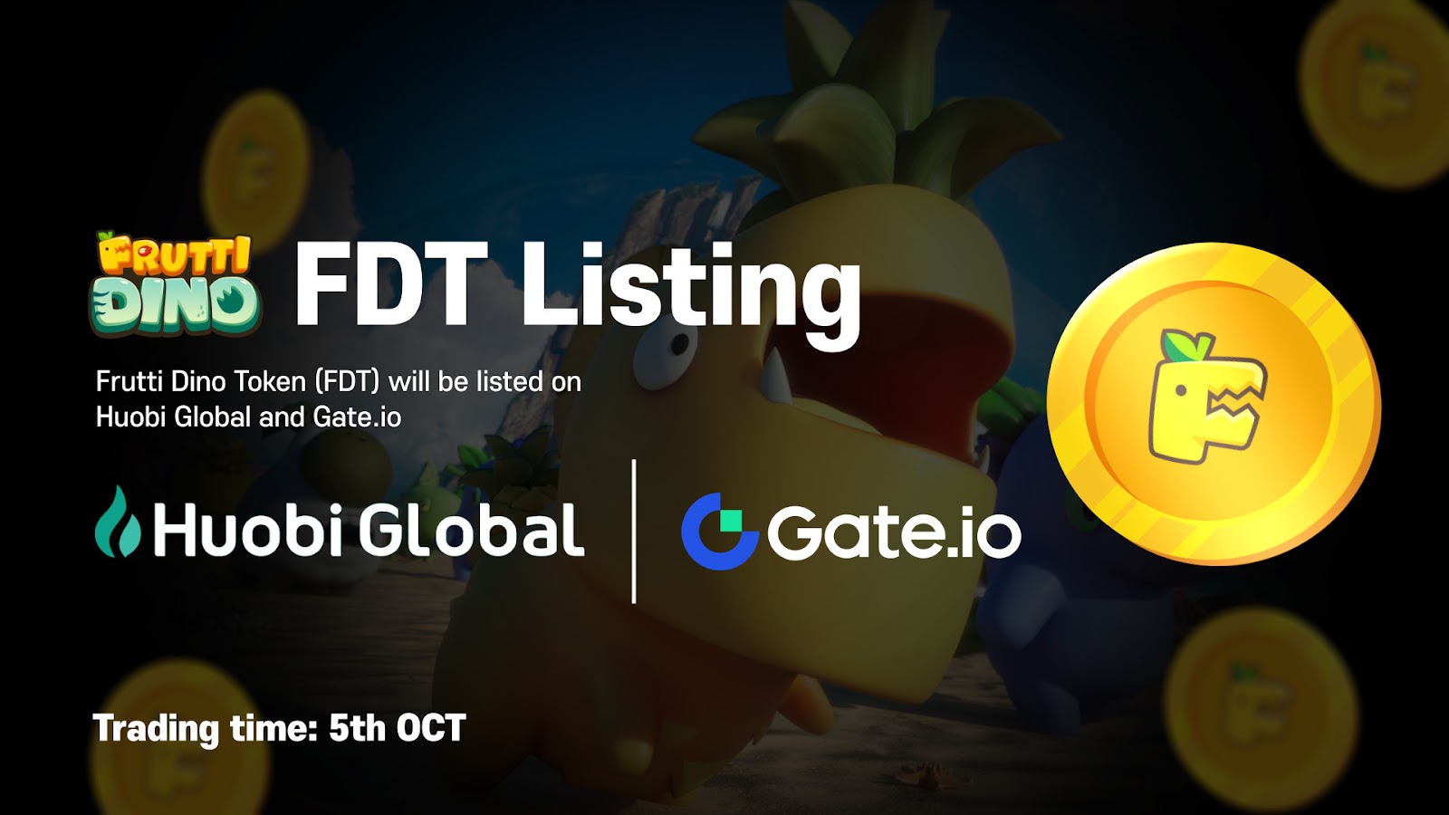 Frutti Dino’s FDT Token to Be Listed on Huobi Global and Gate․io – Sponsored Bitcoin News