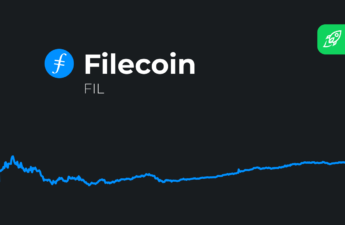 filecoin price prediction with fil token logo and price chart