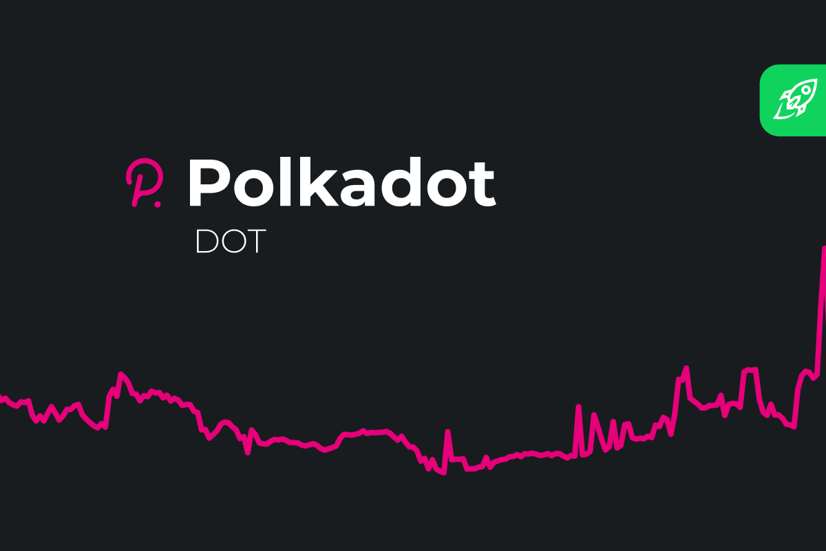 cover for the article about polkadot cryptocurrency price prediction with the coin's logo and price graph