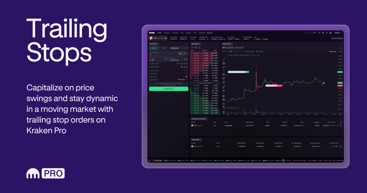 Announcing trailing stop orders on Kraken Pro