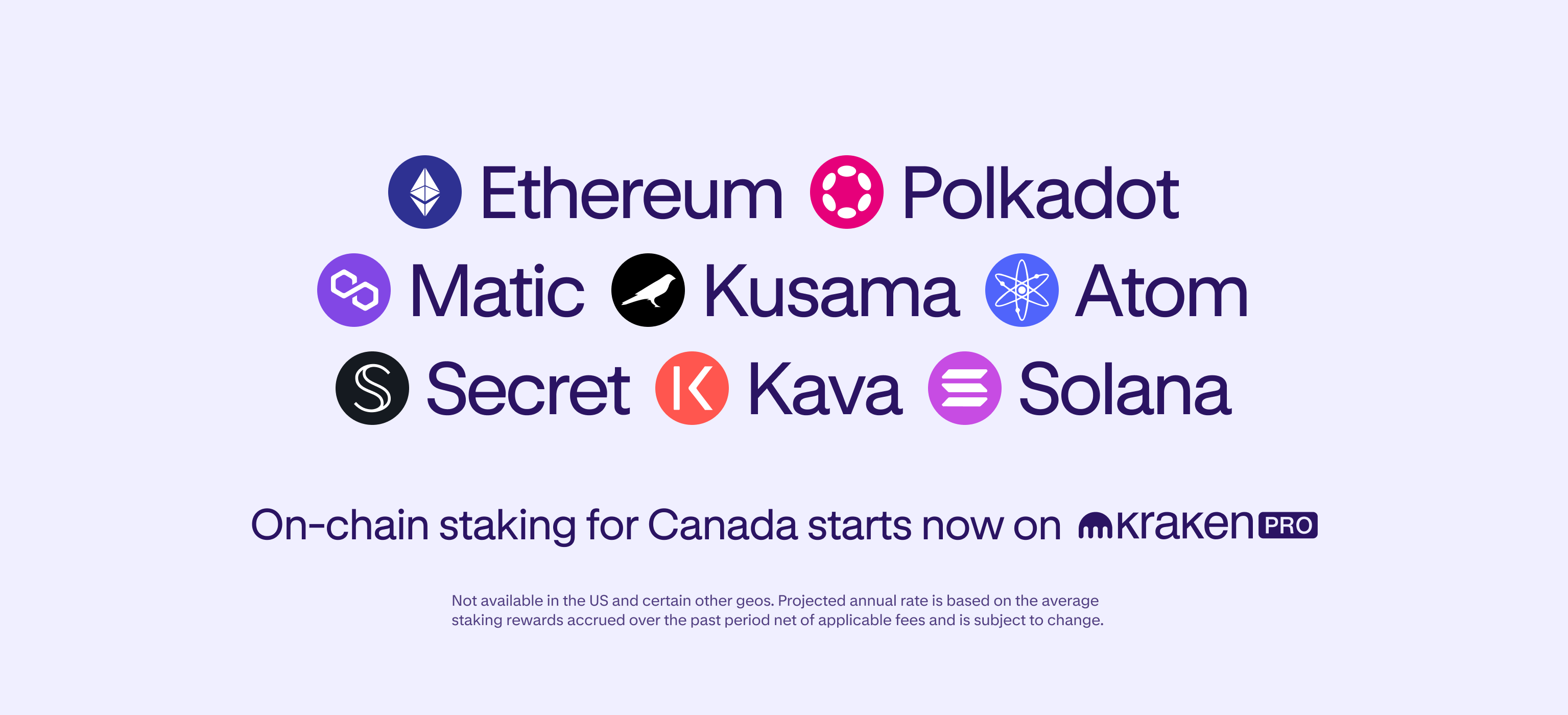 Bonded staking in Canada: ETH, SOL, MATIC, DOT, KSM, ATOM, SCRT and KAVA available now!