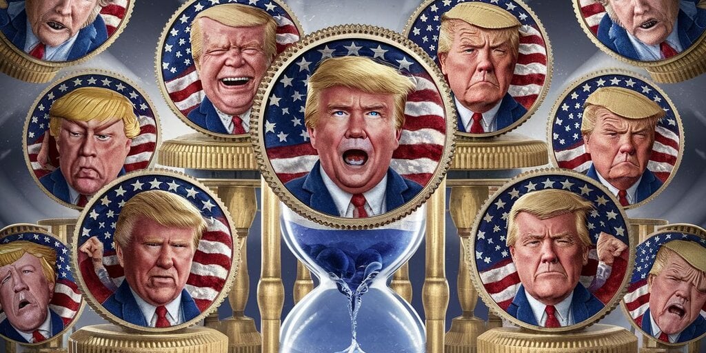 Trump Meme Coins Fall as Former President Gets Fraud Bond Reduced to $175M