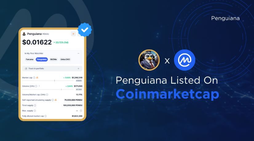 Penguiana’s $PENGU Token Soars Following CoinMarketCap Listing, Preparing for Exciting GUIANA NFT Mint