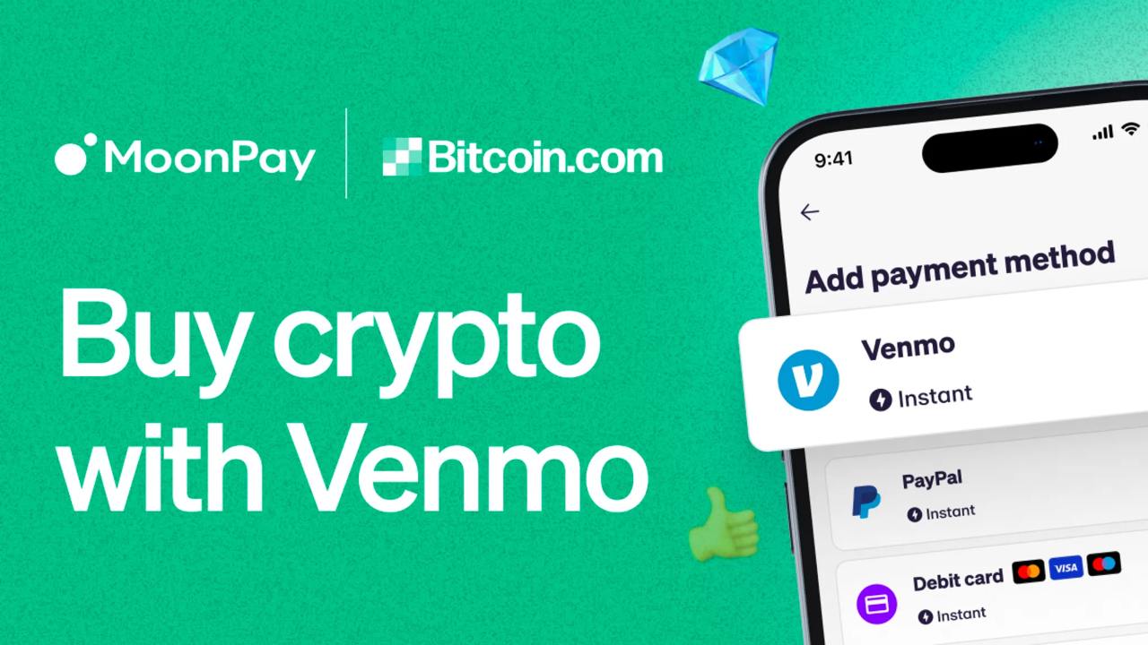 Bitcoin.com Now Accepts Venmo for Bitcoin and Crypto Purchases in the US, Powered by MoonPay