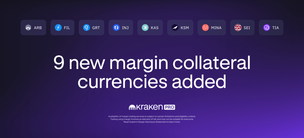 Kraken adds 9 new margin collateral currencies