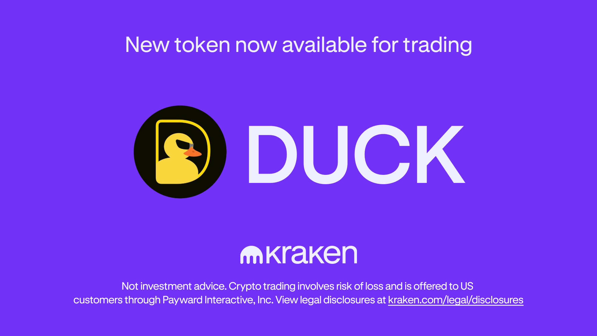 DUCK is available for trading!