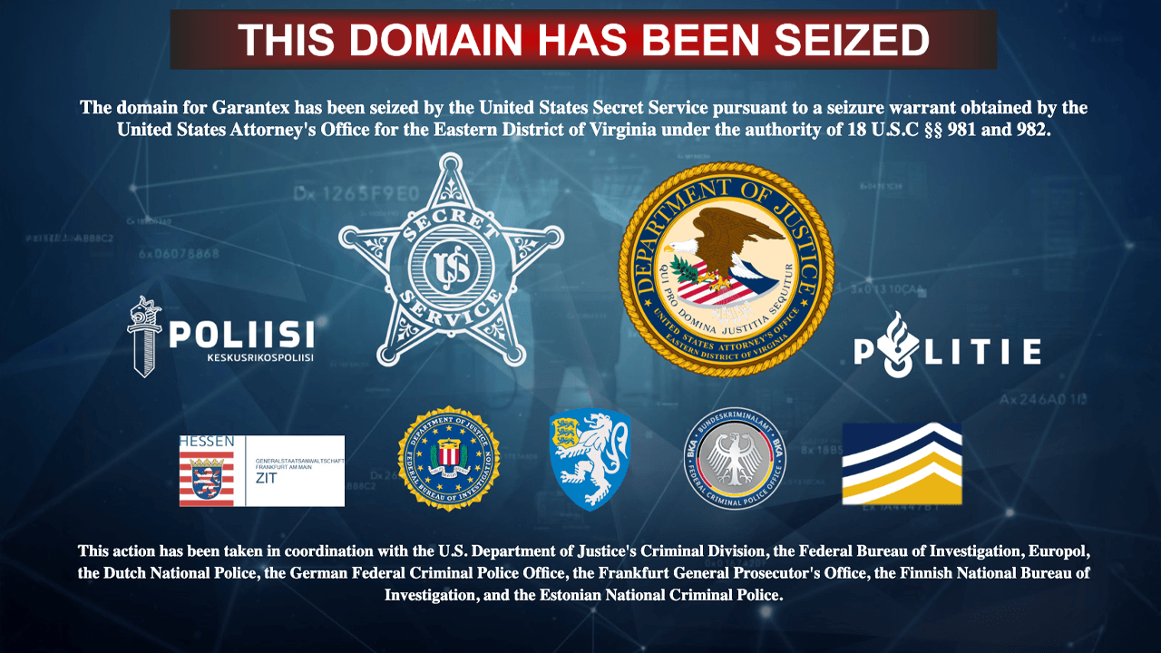 Garantex Website Replaced by Feds’ Seizure Notice in Coordinated Cyber Operation